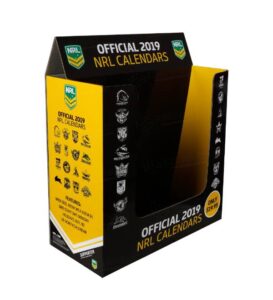 official nrl 2019 calendar cardboard display box