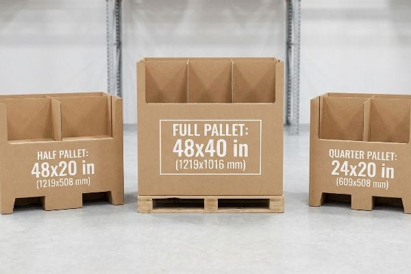 What sizes are available for pallet displays?