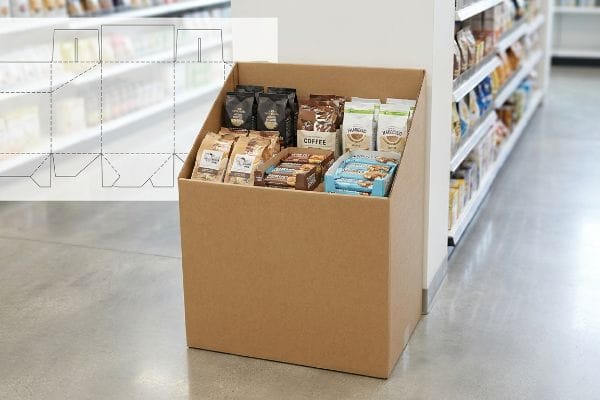 pdq dump bin dieline display