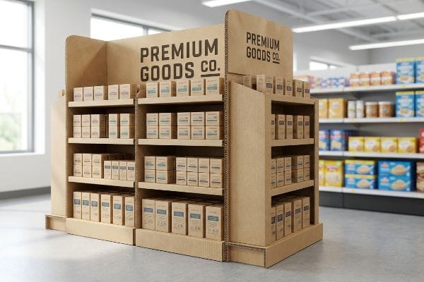 premium goods cardboard endcap