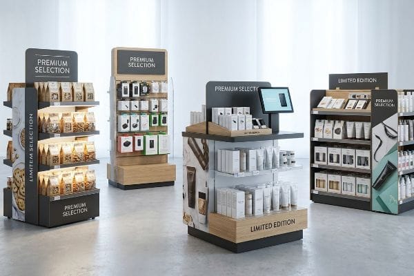 premium selection product assortment displays