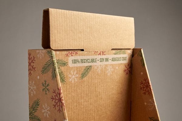 Festive corrugated display details: