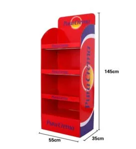 Dimensiones del expositor de cartón rojo pura crema