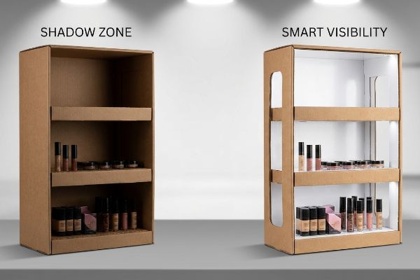 Corrugated cardboard display units, one