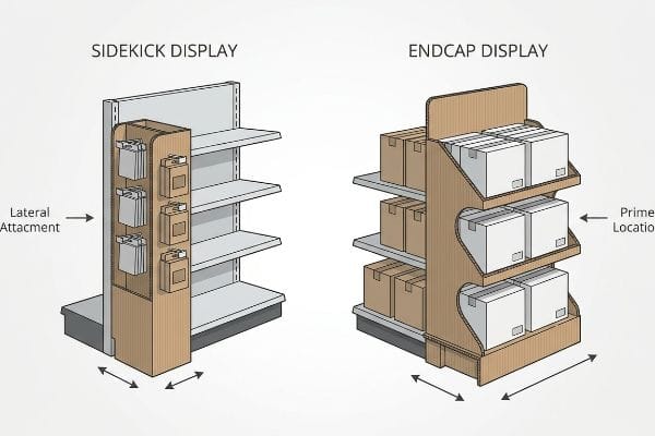The Difference Between Sidekick Displays and Endcap Displays?
