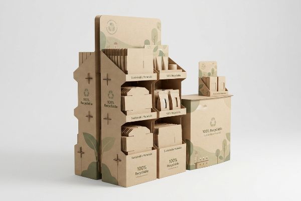 Multi-tiered corrugated cardboard retail display unit with