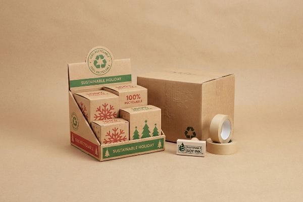 sustainable holiday soy ink packaging