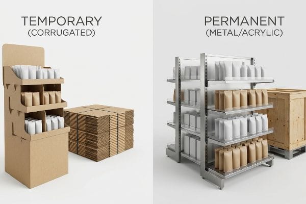 temporary permanent display materials