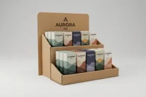 two tier corrugated display aurora