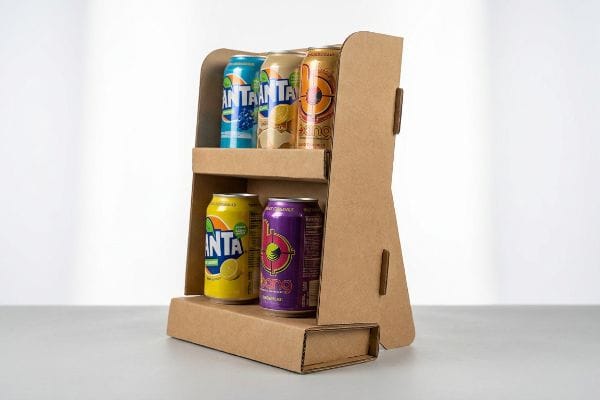 two tier corrugated display cans
