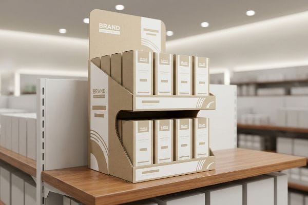 two tier corrugated pdq display