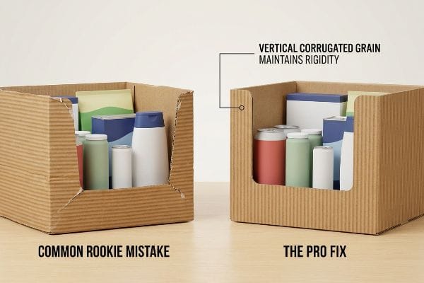 Corrugated shelf-ready packaging shows a
