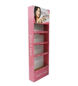 Expositor de cartón rosa de Wet n Wild