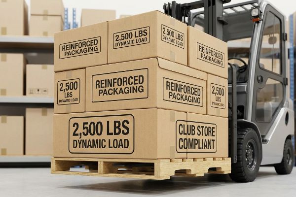Reinforced Packaging cardboard boxes, marked