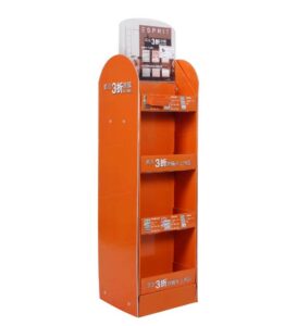4 tier orange cardboard display bedding fsdu