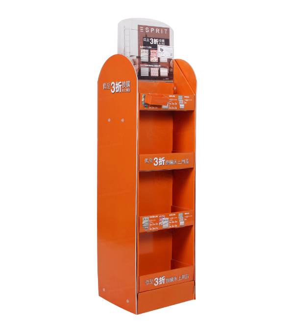 4 tier orange cardboard display bedding fsdu