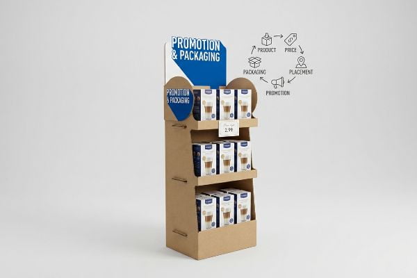 Corrugated cardboard floor display with