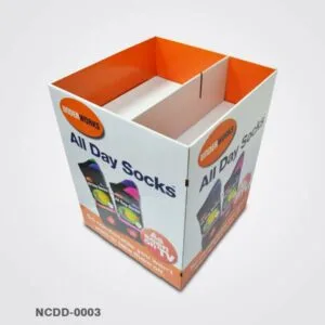 all day socks cardboard display bin
