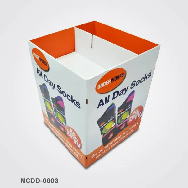 apparel retail corrugated dump bin