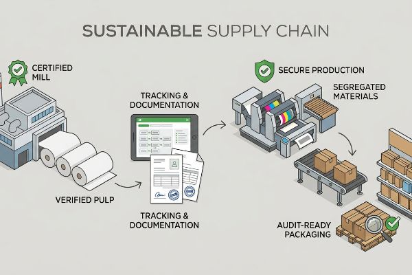 Certified Mill produces Verified Pulp, with Tracking & Documentation, Secure Production of Segregated Materials, and Audit-Ready Packaging.