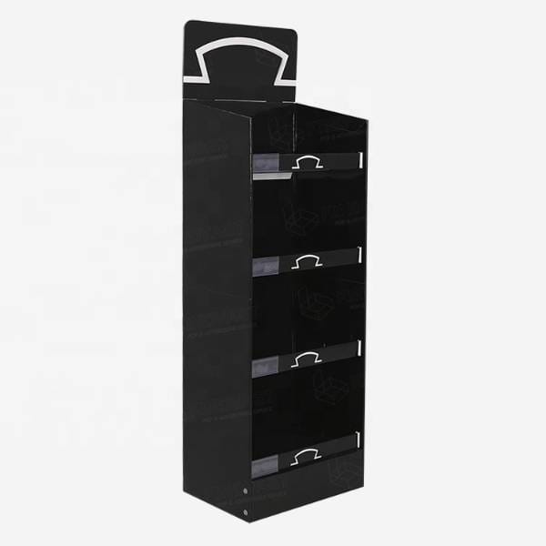 black 4 tier cardboard display fsdu