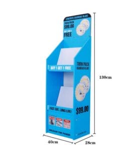 blue cardboard floor display stand for saw blades