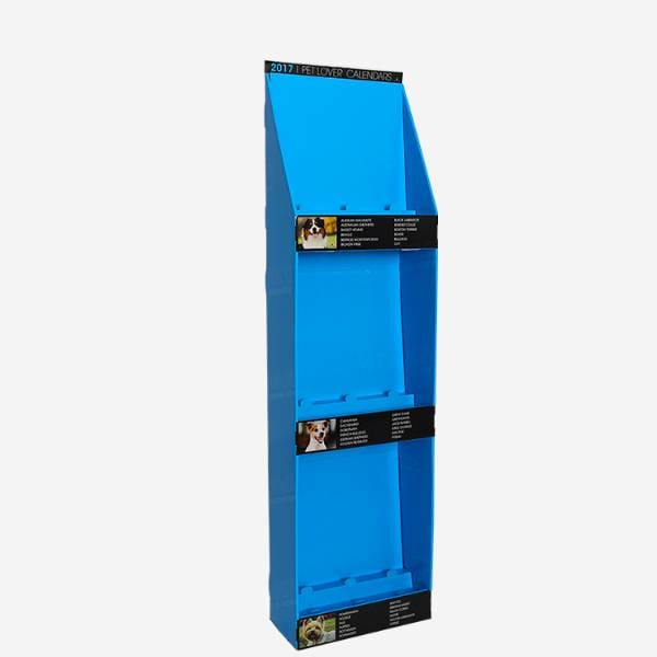 blue pet care calendar cardboard display