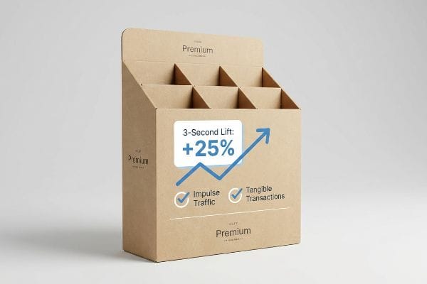 Présentoir de point de vente en carton kraft avec