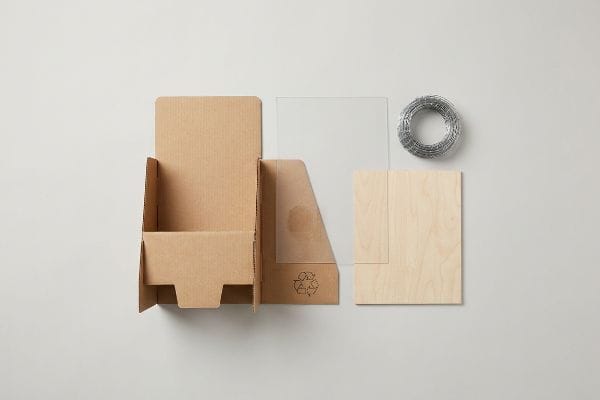 carton acrylique fil de bois