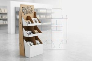 cardboard display die cut blueprint