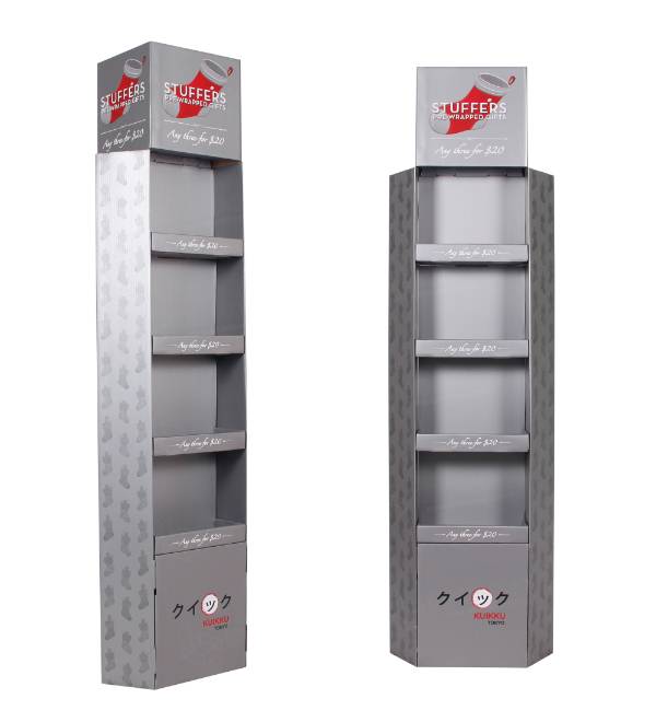 cardboard floor display stocking stuffers