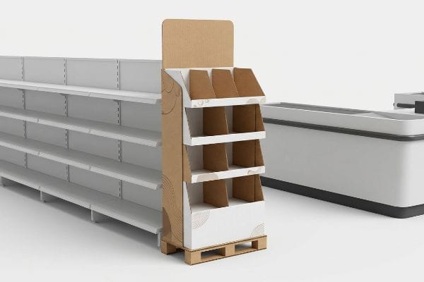socle de présentoir en carton pour point de vente