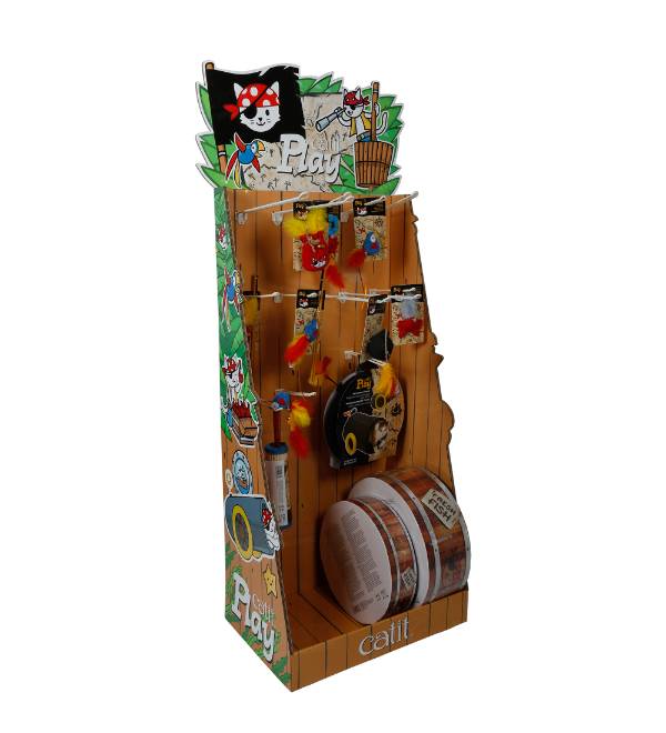 catit pirate cat toy cardboard display stand
