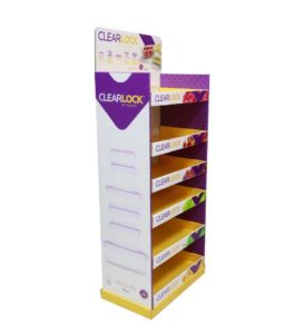 clearlock food storage cardboard display