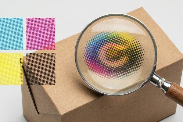 cmyk halftone dots magnified