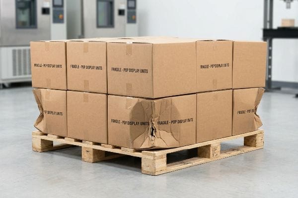 Boîtes en carton ondulé étiquetées