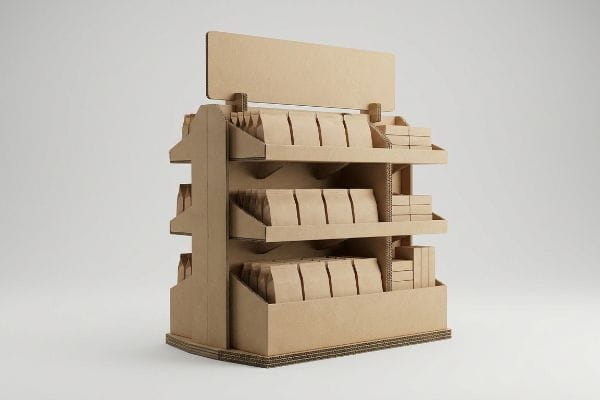 corrugated cardboard three tier display 1