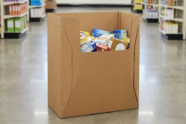 corrugated dump bin merchandise