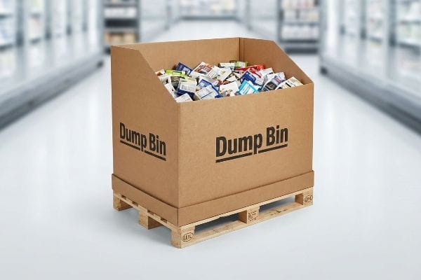 palette de bennes à déchets en carton ondulé