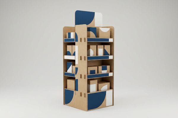 corrugated geometric display unit