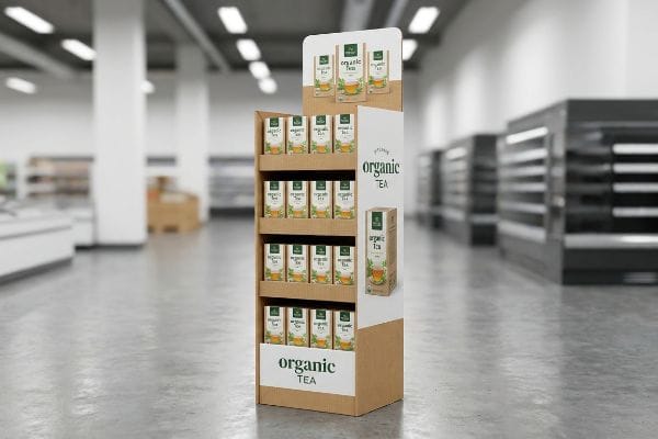 présentoir à thé bio en carton ondulé