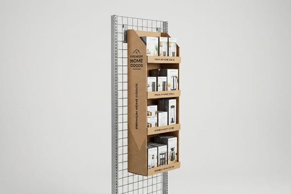 Kraft corrugated power wing display featuring 