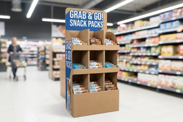 Brown corrugated POP display with