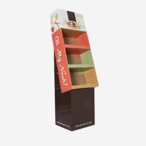 custom 3 tier cardboard display for snacks