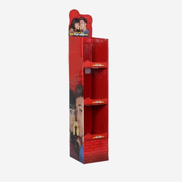 custom 3 tier cardboard floor display for chips