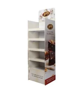 expositor personalizado de papelão com 4 prateleiras