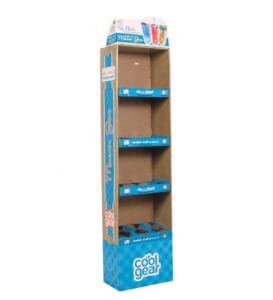custom 4 tier cardboard beverage floor display