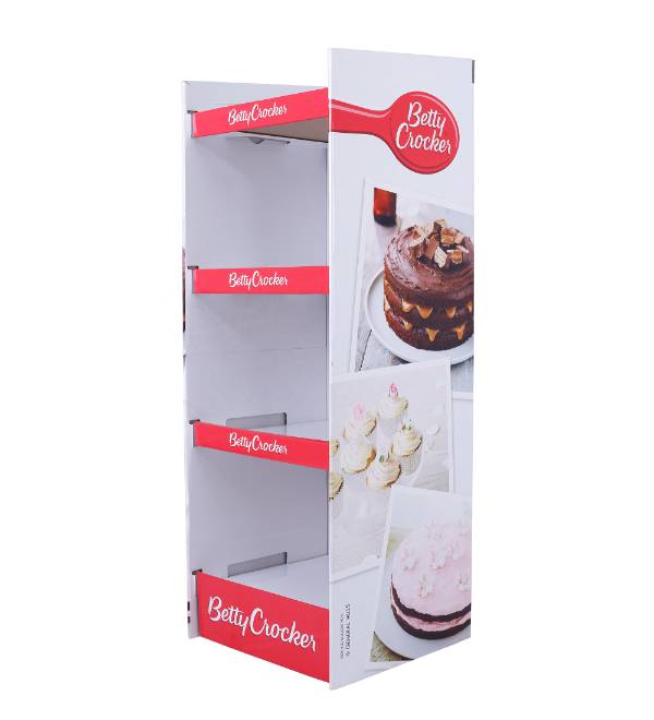 custom 4 tier cardboard display baking mixes
