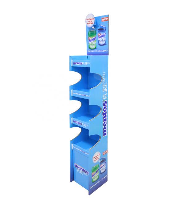 custom 4 tier cardboard display mentos style