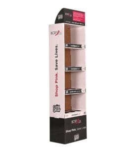 custom 4 tier cardboard display pink awareness